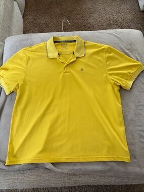 Izod Men’s Bright Yellow Polo with Contrast Trim